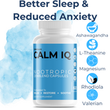 CalmIQ: Calming Capsules - Breakthrough to Calm, Improve Sleep & Reduce Anxiety with Ashwagandha, Magnesium, L-Theanine, GABA, 5-HTP, Biotin, Rhodiola, Valerian